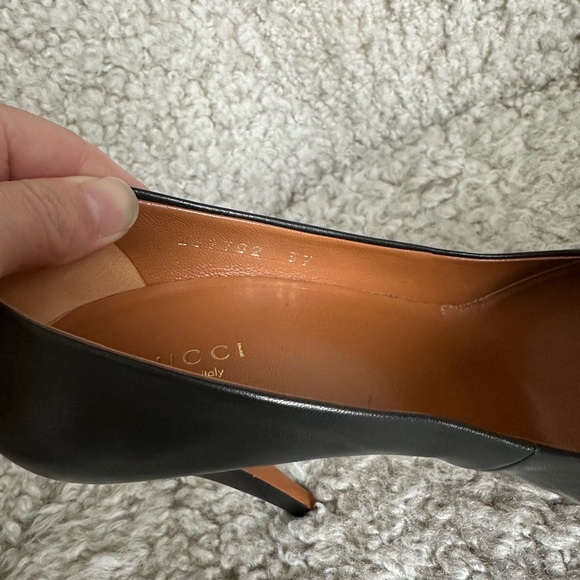 Gucci Black Leather Platform Heels - Picture 6 of 10